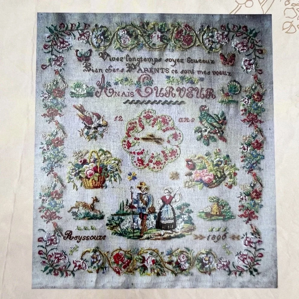 Reflets de Soie Anais Curveur 1896 Cross Stitch Pattern Sampler Reproduction